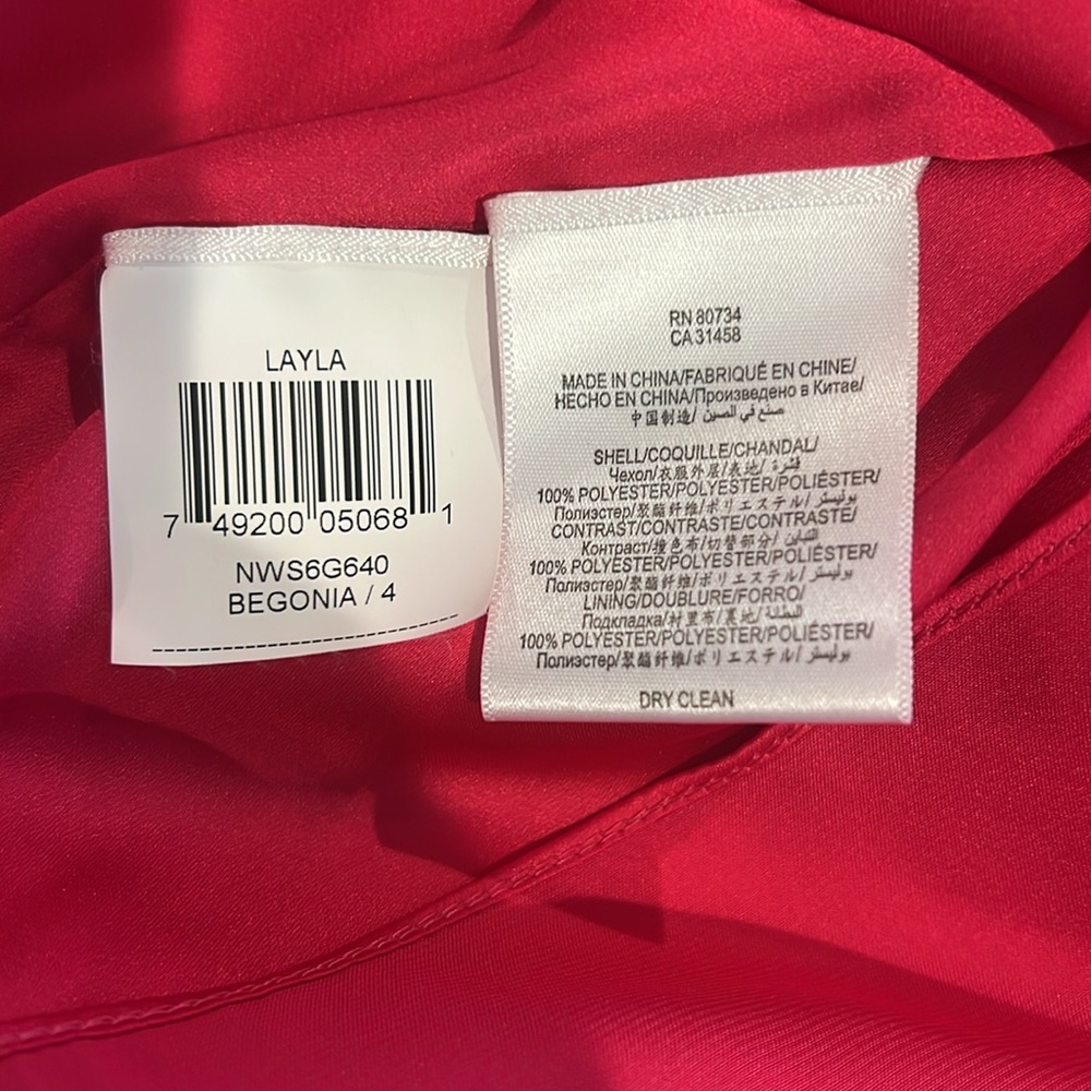BCBGMAXAZRIA Ruffled Satin Halter Mini Dress - Picture 4 of 4
